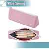 image:imageMr Pen Silicone Pencil Case Pouch Dusty Pink  Aesthetic Triangular Design Multipurpose Aesthetic Pencil Case Small Silicone Makeup BagDusty Pink