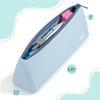 image:imageMr Pen Silicone Pencil Case Pouch Dusty Pink  Aesthetic Triangular Design Multipurpose Aesthetic Pencil Case Small Silicone Makeup BagMuted Blue