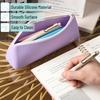 image:imageMr Pen Silicone Pencil Case Pouch Dusty Pink  Aesthetic Triangular Design Multipurpose Aesthetic Pencil Case Small Silicone Makeup BagPastel Lavender