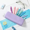 image:imageMr Pen Silicone Pencil Case Pouch Dusty Pink  Aesthetic Triangular Design Multipurpose Aesthetic Pencil Case Small Silicone Makeup BagPastel Lavender