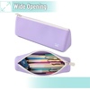 image:imageMr Pen Silicone Pencil Case Pouch Dusty Pink  Aesthetic Triangular Design Multipurpose Aesthetic Pencil Case Small Silicone Makeup BagPastel Lavender
