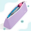 image:imageMr Pen Silicone Pencil Case Pouch Dusty Pink  Aesthetic Triangular Design Multipurpose Aesthetic Pencil Case Small Silicone Makeup BagPastel Lavender