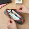 image:imageMr Pen Silicone Pencil Case Pouch Dusty Pink  Aesthetic Triangular Design Multipurpose Aesthetic Pencil Case Small Silicone Makeup BagSlate Blue