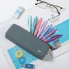 image:imageMr Pen Silicone Pencil Case Pouch Dusty Pink  Aesthetic Triangular Design Multipurpose Aesthetic Pencil Case Small Silicone Makeup BagSlate Blue