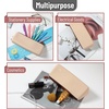 image:imageMr Pen Silicone Pencil Case Pouch Dusty Pink  Aesthetic Triangular Design Multipurpose Aesthetic Pencil Case Small Silicone Makeup BagWarm Beige