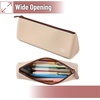 image:imageMr Pen Silicone Pencil Case Pouch Dusty Pink  Aesthetic Triangular Design Multipurpose Aesthetic Pencil Case Small Silicone Makeup BagWarm Beige