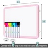 image:imageMr Pen Small Dry Erase Board 125x95 Inches  Whiteboard with 8 Fine Point Dry Erase Markers and 2 Board Magnets Magnetic Small White Board for Students HomePink