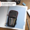image:imageMr Pen Standing Pencil Case Pouch Sit amp Lay MeshView Design  Black with Gray Zipper Interior Pocket amp 2 Elastic Binder Loops Cute Pencil Case for Girls and BoysBlack with Red Zipper