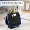 image:imageMr Pen Standing Pencil Case Pouch Sit amp Lay MeshView Design  Black with Gray Zipper Interior Pocket amp 2 Elastic Binder Loops Cute Pencil Case for Girls and BoysBlack with Blue Zipper