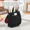 image:imageMr Pen Standing Pencil Case Pouch Sit amp Lay MeshView Design  Black with Gray Zipper Interior Pocket amp 2 Elastic Binder Loops Cute Pencil Case for Girls and BoysBlack  Red
