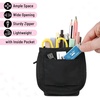 image:imageMr Pen Standing Pencil Case Pouch Sit amp Lay MeshView Design  Black with Gray Zipper Interior Pocket amp 2 Elastic Binder Loops Cute Pencil Case for Girls and BoysBlack  Pink