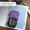 image:imageMr Pen Standing Pencil Case Pouch Sit amp Lay MeshView Design  Black with Gray Zipper Interior Pocket amp 2 Elastic Binder Loops Cute Pencil Case for Girls and BoysBlack  Purple