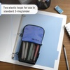 image:imageMr Pen Standing Pencil Case Pouch Sit amp Lay MeshView Design  Black with Gray Zipper Interior Pocket amp 2 Elastic Binder Loops Cute Pencil Case for Girls and BoysBlack  Blue