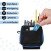 image:imageMr Pen Standing Pencil Case Pouch Sit amp Lay MeshView Design  Black with Gray Zipper Interior Pocket amp 2 Elastic Binder Loops Cute Pencil Case for Girls and BoysBlack with Blue Zipper