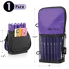 image:imageMr Pen Standing Pencil Case Pouch Sit amp Lay MeshView Design  Black with Gray Zipper Interior Pocket amp 2 Elastic Binder Loops Cute Pencil Case for Girls and BoysBlack  Purple