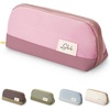 image:imageMr Pen WideOpening Pencil Case Triangle Design  Compact amp Spacious Pencil Cases with 5 Mesh Pockets Bag Pouch Box Organizer for Students School Supplies Aesthetic SupplyRose Pink