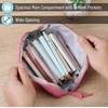 image:imageMr Pen WideOpening Pencil Case Triangle Design  Compact amp Spacious Pencil Cases with 5 Mesh Pockets Bag Pouch Box Organizer for Students School Supplies Aesthetic SupplyPink