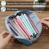 image:imageMr Pen WideOpening Pencil Case Triangle Design  Compact amp Spacious Pencil Cases with 5 Mesh Pockets Bag Pouch Box Organizer for Students School Supplies Aesthetic SupplyBlue