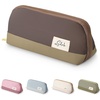 image:imageMr Pen WideOpening Pencil Case Triangle Design  Compact amp Spacious Pencil Cases with 5 Mesh Pockets Bag Pouch Box Organizer for Students School Supplies Aesthetic SupplyBrown