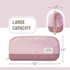image:imageMr Pen WideOpening Pencil Case Triangle Design  Compact amp Spacious Pencil Cases with 5 Mesh Pockets Bag Pouch Box Organizer for Students School Supplies Aesthetic SupplyRose Pink