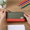 image:imageMr Pen WideOpening Pencil Case Triangle Design  Compact amp Spacious Pencil Cases with 5 Mesh Pockets Bag Pouch Box Organizer for Students School Supplies Aesthetic SupplyOlive Green  Orange