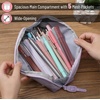 image:imageMr Pen WideOpening Pencil Case Triangle Design  Compact amp Spacious Pencil Cases with 5 Mesh Pockets Bag Pouch Box Organizer for Students School Supplies Aesthetic SupplyPurple