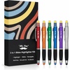 image:imageMr Pen Bible Highlighter with Pen and Stylus for Touchscreens 3 in 1  6 Pack Colorful Barrels Black Ink Ballpoint Ink Pens Yellow Wax Gel Highlighters