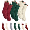 image:imageMr Pen Cable Knit Christmas Stockings 18 Inch 6 Pack  Premium Acrylic Yarn Cozy Holiday Stockings for Mantel Dcor Fireplace Hanging amp Christmas Gift StuffersRed  Cream  Green