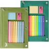 image:imageMr Pen Pencil Pouch for 3 Ring Binder 5 Pack 10x7 Smooth Zipper  Clear Window Large Capacity Pencil Case with 3 Reinforced Grommets for School Office Supplies StorageGreen Shades
