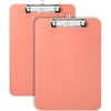 image:imageMr Pen Plastic Clipboard 125 x 9 2 Pack Clipboard Plastic  LowProfile Metal Clip with Retractable Hanging HoleCoral Pink