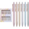 image:imageMr Pen Retractable Gel Pens Set 6 Pack Black Ink  Metallic Pastel Barrels Fine Point 07mm Fast Dry Smooth Writing Cute Pens for Drawing