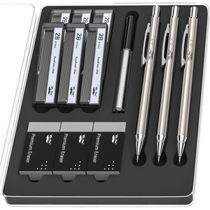 image:imageMr Pen 07mm Metal Mechanical Pencil Set with Lead Refills amp Erasers  3 Pack 6x Tubes 2B Lead Refill 3x Erasers for School Supplies Note Taking Drawing Sketching