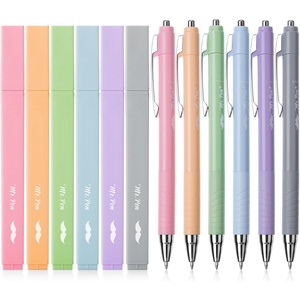 image:imageMr Pen Aesthetic Highlighters and Ballpoint Pens No Bleed 12 Pack  Assorted Colors Bible Highlighters and Pens No Bleed Fast Dry and No Smear for Bible Journaling Planner School Supplies