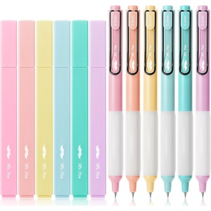 image:imageMr Pen Aesthetic Highlighters and Gel Pens 12 Pack  Assorted Colors Bible Highlighters No Bleed Assorted Ink Gel Pens Fast Dry and No Smear for Bible Journaling PlannerPastel