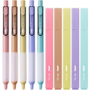 image:imageMr Pen Aesthetic Highlighters and Gel Pens 12 Pack  Assorted Colors Bible Highlighters No Bleed Assorted Ink Gel Pens Fast Dry and No Smear for Bible Journaling PlannerDeep Morandi