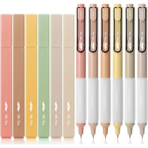 image:imageMr Pen Aesthetic Highlighters and Gel Pens 12 Pack  Assorted Colors Bible Highlighters No Bleed Assorted Ink Gel Pens Fast Dry and No Smear for Bible Journaling PlannerEarthy