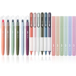 image:imageMr Pen Aesthetic Highlighters and Gel Pens 18 Pack  Vintage Colors Bible Highlighters No Bleed Black Ink Gel Pens Fast Dry and No Smear for Bible Journaling Planner