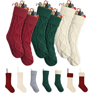 image:imageMr Pen Cable Knit Christmas Stockings 18 Inch 6 Pack  Premium Acrylic Yarn Cozy Holiday Stockings for Mantel Dcor Fireplace Hanging amp Christmas Gift StuffersRed  Cream  Green