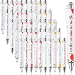 image:imageMr Pen Christian Pen Set 10 Pack Faith Blossoms Black Ink  Bible Verse Pens Ballpoint PensFloral Black Ink