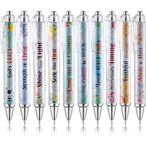 image:imageMr Pen Christian Pen Set 10 Pack Faith Blossoms Black Ink  Bible Verse Pens Ballpoint PensFloral Serenity  Black Ink