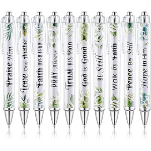 image:imageMr Pen Christian Pen Set 10 Pack Faith Blossoms Black Ink  Bible Verse Pens Ballpoint PensGreen Elegance  Black Ink