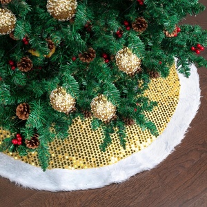 image:imageMr Pen Christmas Tree Skirt  48 Inch Knitted Xmas Tree SkirtGold