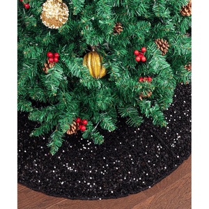 image:imageMr Pen Christmas Tree Skirt  48 Inch Knitted Xmas Tree SkirtSequin Black
