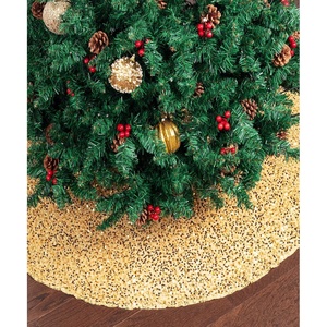 image:imageMr Pen Christmas Tree Skirt  48 Inch Knitted Xmas Tree SkirtSequin Gold