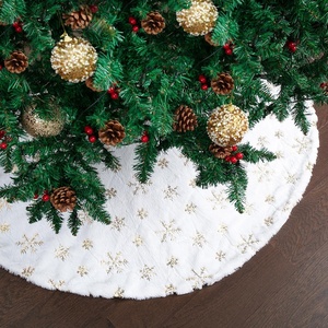 image:imageMr Pen Christmas Tree Skirt  48 Inch Knitted Xmas Tree SkirtWhite Gold