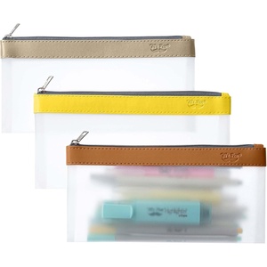 image:imageMr Pen Clear Pencil Pouch 850x425 3 Pack Durable TPU Material  Medium WaterResistant Pencil Bags with Smooth Zipper Multipurpose Clear Pouch for Stationery School OfficeAutumn