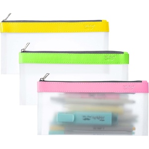 image:imageMr Pen Clear Pencil Pouch 850x425 3 Pack Durable TPU Material  Medium WaterResistant Pencil Bags with Smooth Zipper Multipurpose Clear Pouch for Stationery School OfficeCandy