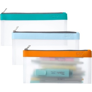 image:imageMr Pen Clear Pencil Pouch 850x425 3 Pack Durable TPU Material  Medium WaterResistant Pencil Bags with Smooth Zipper Multipurpose Clear Pouch for Stationery School OfficeLime Vibe