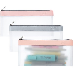 image:imageMr Pen Clear Pencil Pouch 850x425 3 Pack Durable TPU Material  Medium WaterResistant Pencil Bags with Smooth Zipper Multipurpose Clear Pouch for Stationery School OfficeEarth Tone