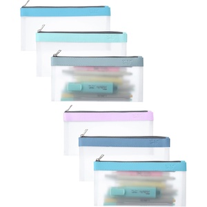 image:imageMr Pen Clear Pencil Pouch 850x425 3 Pack Durable TPU Material  Medium WaterResistant Pencil Bags with Smooth Zipper Multipurpose Clear Pouch for Stationery School OfficeVivid Earth